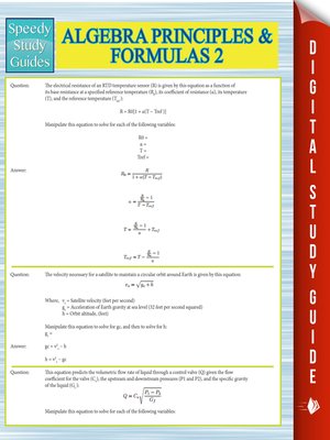 Algebra Principles and Formulas 2 - ebook